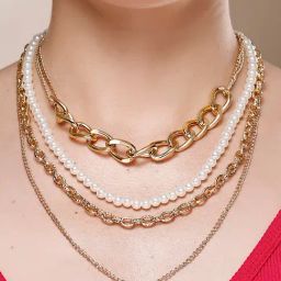 Karatcart Gold Plated Omega Chain Necklace For Women-22