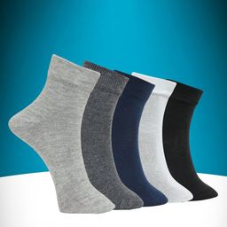 MJE Unisex Pack Of 5 Ankle-Length Everyday Lightweight Socks-picture-33
