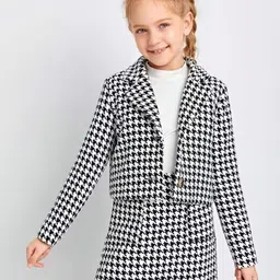 BLOOD PANTHER Girls Printed Long Sleeves Coat With Skirt With T-shirt-image-5