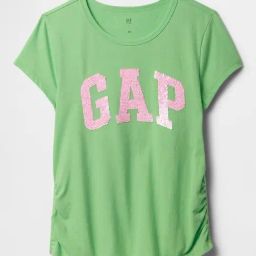 GAP Girls Green Cotton Embellished T-Shirt-image-110
