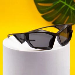 Ted Smith Black Wraparound UV Protection Unisex Sunglasses-30