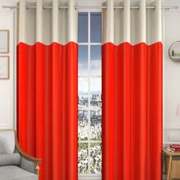 Galaxy Home Decor Red Set of 2 Door Curtain-image-37