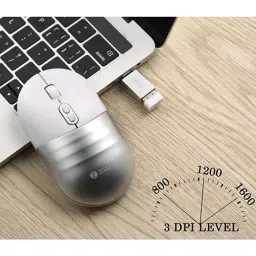 Zoook Jaguar Wireless Optical Mouse with Type C Converter (White Silver) image 5