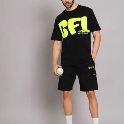 Griffel Black Cotton Loose Fit Printed Co-Ord Set-image-55