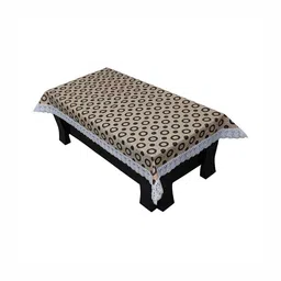 LooMantha Beige Geometric Printed Waterproof Plastic 4-Seater Table Cover-51