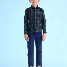 U.S. Polo Assn. Boys Navy Cotton Plaid Shirt-image-14