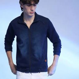 Campus Sutra Blue Cotton Regular Fit Jacket-26