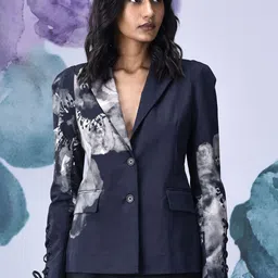 GENES - Lecoanet Hemant Women Floral Cotton Crop Tailored Jacket with Embroidered-72