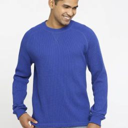 Basics Blue Cotton Muscle Fit T-Shirt-image-76