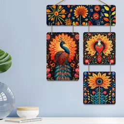 ArtVibes Brown & Blue Pichwai Art Home Decorative Wall Hanging-picture-28