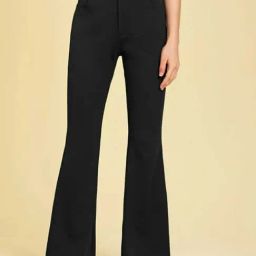 Broadstar Black High Rise Bootcut Flared Trousers-image-117