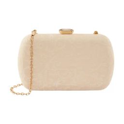 Lino Perros Off White Floral Embossed Medium Clutch-12