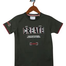 Monte Carlo Kids Dark Olive Graphic Print T-Shirt-image-36
