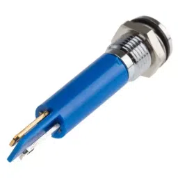 RS PRO Blue Panel Mount Indicator 12 V, Mounting Hole Size 8 mm, Termination Type Solder Tab, IP Rating IP67, Model No 208093 image 2