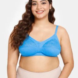 Rosaline by Zivame Blue Full Coverage Double Layered Bra-image-38