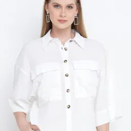 Oxolloxo White Relaxed Fit Shirt-image-78
