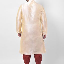 DEYANN PLUS Men Cream-Coloured & Red Printed Kurta with Patiala image 2