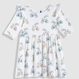 YK Girls Conversational Printed Fit & Flare Dress-image-19