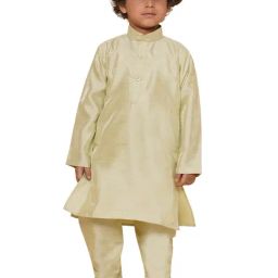 AJ Dezines Kids Light Green Solid Full Sleeves Kurta with Pyjamas-picture-38