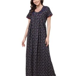 Sweet Dreams Navy Floral Print Nighty-image-33