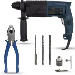 Hillgrove Chuck Size 20 mm Hammer Impact Drill kit with 3 Bits 750 W, HGCM740M1-10