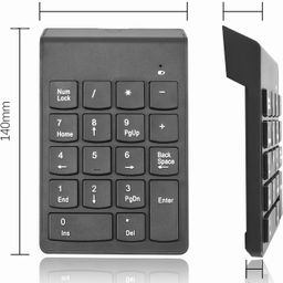 doobuy Wireless Numeric Keypad 18Keys Portable Number Numpad with 2.4G Mini USB Receiver for Laptop Notebook, Desktop, Surface Pro, PC image 3