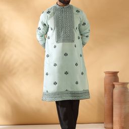 KRAFT INDIA LUXE Men Ethnic Motifs Yoke Design Kurta with Trouser-picture-31