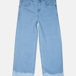 Kiddopanti Solid Flared Denim Pant - Blue-image-45