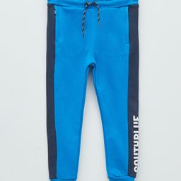 LC Waikiki Cotton Elastic Side Tape & Placement Text Printed Joggers Pant - Dark Blue-image-5