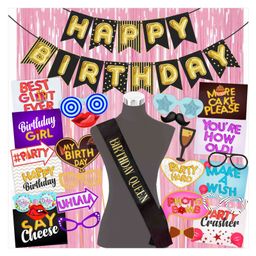 Wobbox Happy Birthday Props Birthday Banner & Sash Happy Birthday Decoration Items Multicolor -Pack Of 29-image-95