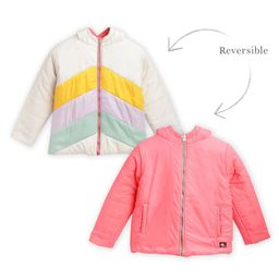 Cherry Crumble By Nitt Hyman Full Sleeves Cut & Sew Reversible Hooded Jacket - Multi Colour-image-4