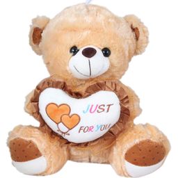 Tickles Teddy with Just for You Heart for Your Loved Ones Soft Stuffed Plush Animal Toy for Kids Girls Birthday Gifts (Color: Brown Size: 35 cm)-image-93