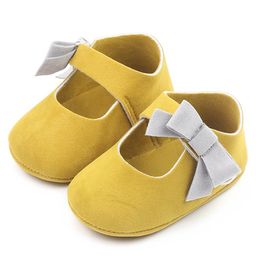 KIDLINGSS Bow Applique Detailed Booties With Velcro Closure - Yellow-image-98