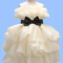Mark & Mia Woven Sleeveless Solid Party Dress With Bow Applique - Yellow-image-8