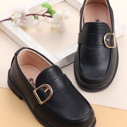 Cute Walk by Babyhug Slip On Solid Coloured Loafers - Black-image-96
