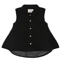 Young Birds Woven Sleeveless Frock Style Top - Black-picture-33