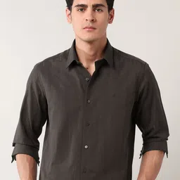 Arrow New York Self Design Spread Collar Slim Fit Formal Cotton Shirt-picture-45