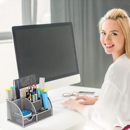 FunBlast Metal Desk Organizer with 7 Compartments for Home Office Pack of 1 image 2
