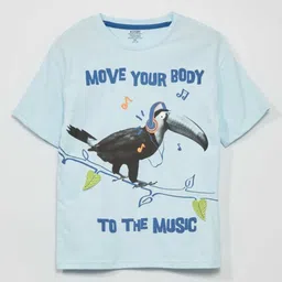 KIABI Boys Sports Graphic Printed Pure Cotton T-shirt-image-34