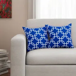 SEJ by Nisha Gupta Blue Cushion Covers - Set of 2-image-44
