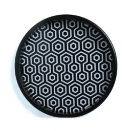 Crayton Black & White Round MDF Wall Hanging - Set of 1-43