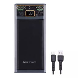 Zebronics Power Bank 10000 mAh Li-Polymer 22.5 W Grey, ZEB-MW56-19