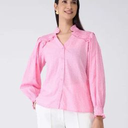 SALT Attire Pink Checks Top-picture-46