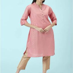 Rangmanch by Pantaloons Pink Cotton Printed Straight Kurta-picture-15