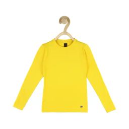 Peter England Kids Yellow Solid Full Sleeves T Shirt-image-51