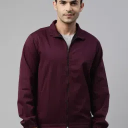 CINOCCI Maroon Cotton Slim Fit Jacket-picture-14