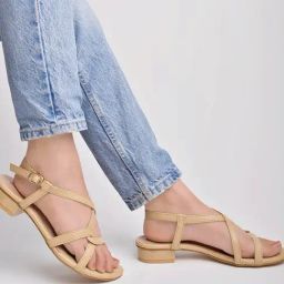 Shoetopia Kids Beige Cross Strap Sandals-picture-38