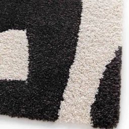 Obsessions Black & Cream Non-Shedding Abstract Carpet - Medium image 4