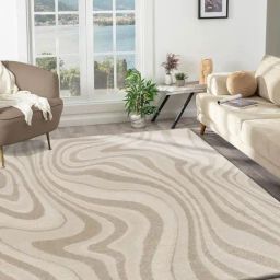 Obsessions Cream & Beige Solid Machine Made Carpet - Medium-37
