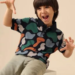 U.S. Polo Assn. Boys Blue Cotton Printed Polo T-Shirt-picture-44